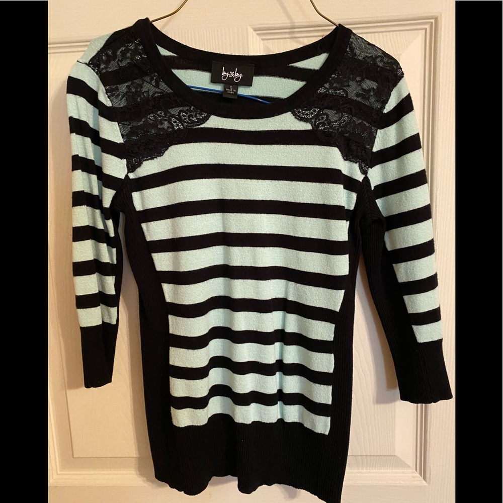 Black and mint striped sweater